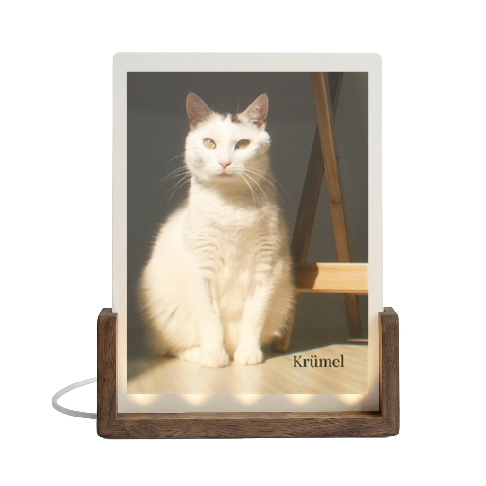 Beleuchteter Erinnerungsrahmen aus Holz